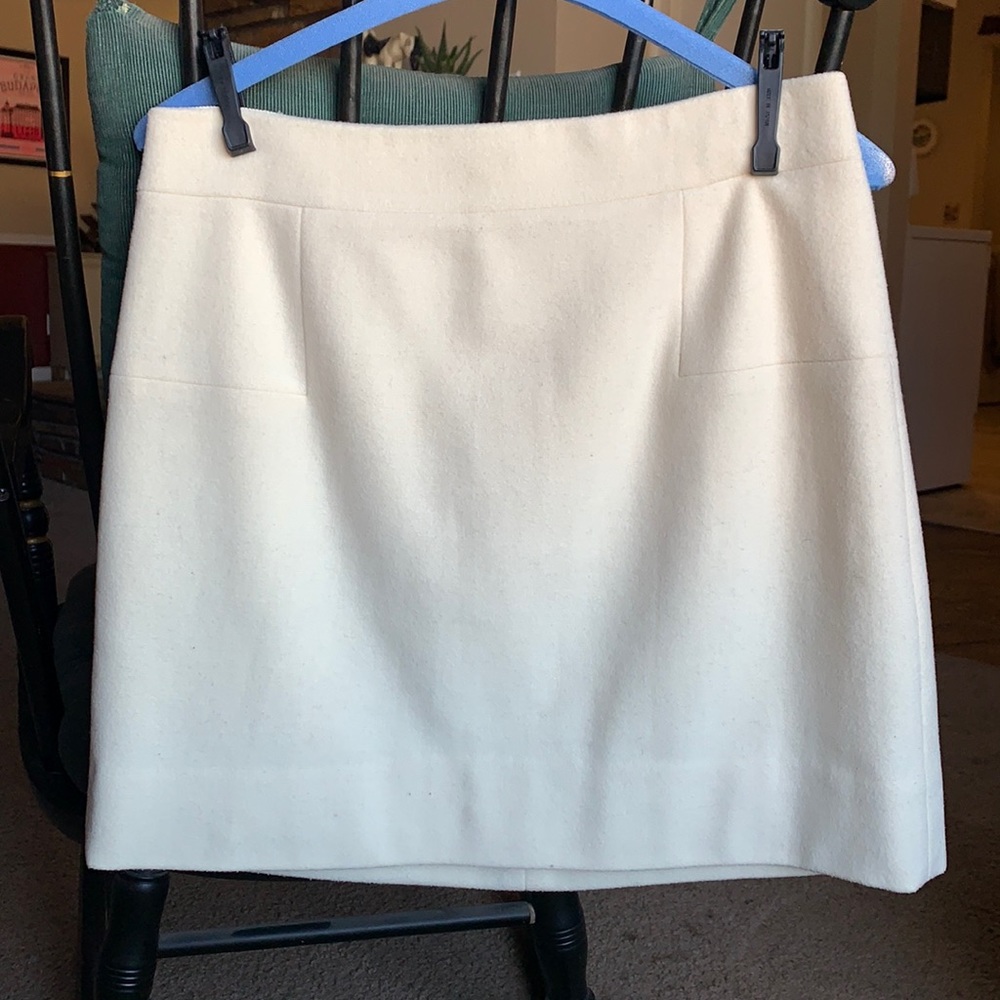 J. Crew cream wool skirt